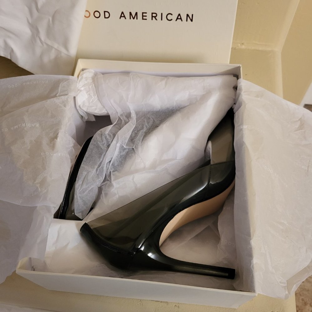 New Good American Cinder-f*cking-rella Pumps - Light Smoke Size 9.5 NWT - Picture 11 of 12